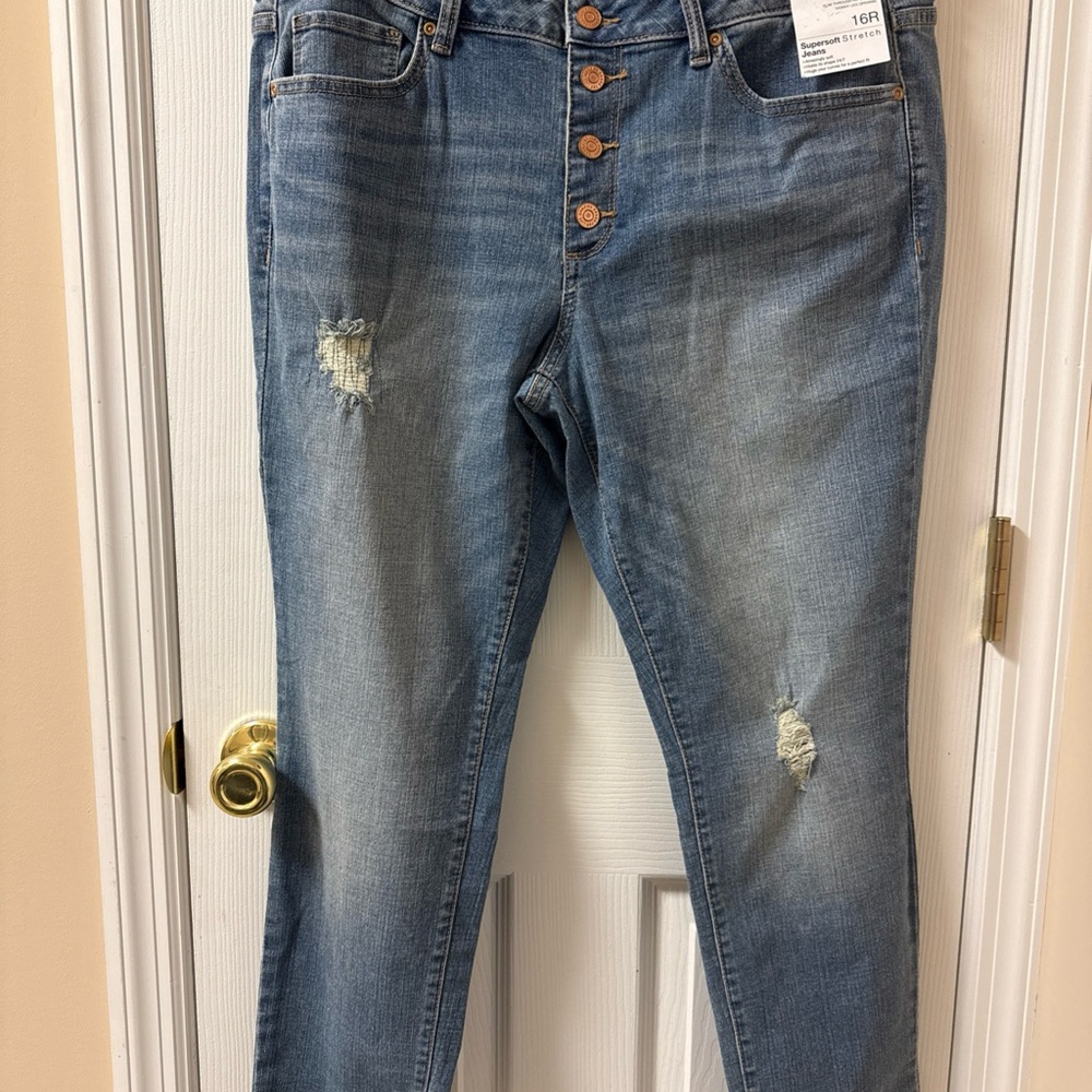 NWT-Sonoma Women's Mid Rise Skinny Crop Jeans Size 16R MSRP $36